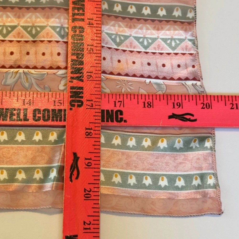 Floral Geometric Square Silk‎ Feel Neck Scarf Bandana Made in Korea Cottagecore